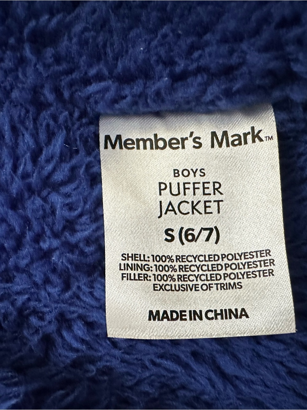 Children’s Royal Blue Hooded Puffer Jacket (Removable Hood) - Picture 3 of 5